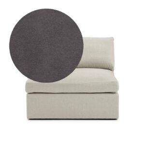 Lucie Armchair Greige is an armchair without armrests in grey velvet from MELIMELI