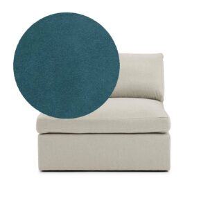 Lucie Armchair Petrol is an armchair without armrests in blue/green velvet from MELIMELI