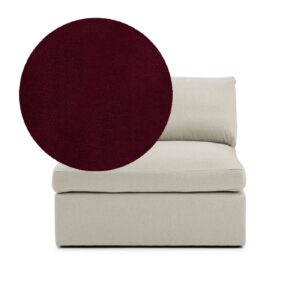 Lucie Armchair Ruby Red is an armchair without armrests in red velvet from MELIMELI