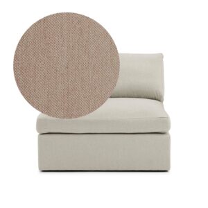 Lucie Armchair Elephant is an armchair without armrests in light brown chenille from MELIMELI