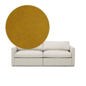 Lucie Grande 2-Seat Sofa Amber is a modular sofa in yellow velvet from MELIMELI