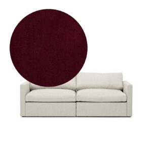 Lucie Grande 2-Seat Sofa Ruby Red is a modular sofa in burgundy velvet from MELIMELI