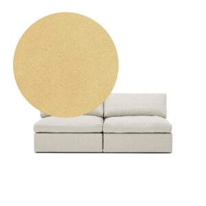 Lucie Grande 2-Seat Sofa Creme is a modular sofa in yellow velvet from MELIMELI