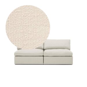 Lucie Grande 2-Seat Sofa Eggshell is a modular sofa in white bouclé from MELIMELI