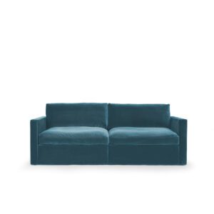 2 seater sofa in petrol blue velvet from Melimeli