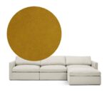 Lucie Grande 3-Seat Sofa (With Ottoman) Amber