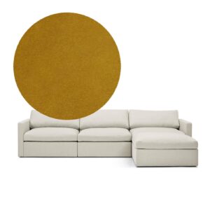 Lucie Grande 3-Seat Sofa Amber is a modular sofa in yellow velvet from MELIMELI