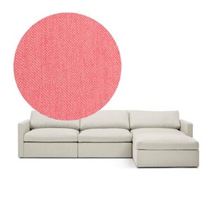 Lucie Grande 3-Seat Sofa Coral is a modular sofa in red chenille from MELIMELI