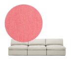 Lucie Grande 3-Seat Sofa (Without Armrests) Coral