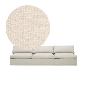 Lucie Grande 3-Seat Sofa Eggshell is a modular sofa in white bouclé from MELIMELI