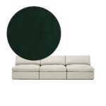 Lucie Grande 3-Seat Sofa (Without Armrests) Emerald Green