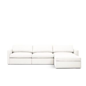 Lucie Grande 3-Seat Sofa True White is a modular sofa in white linen from MELIMELI