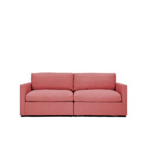 Lucie 2 seat sofa in coral red pink fabric from Melimeli