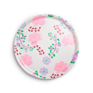 Round tray with flowers