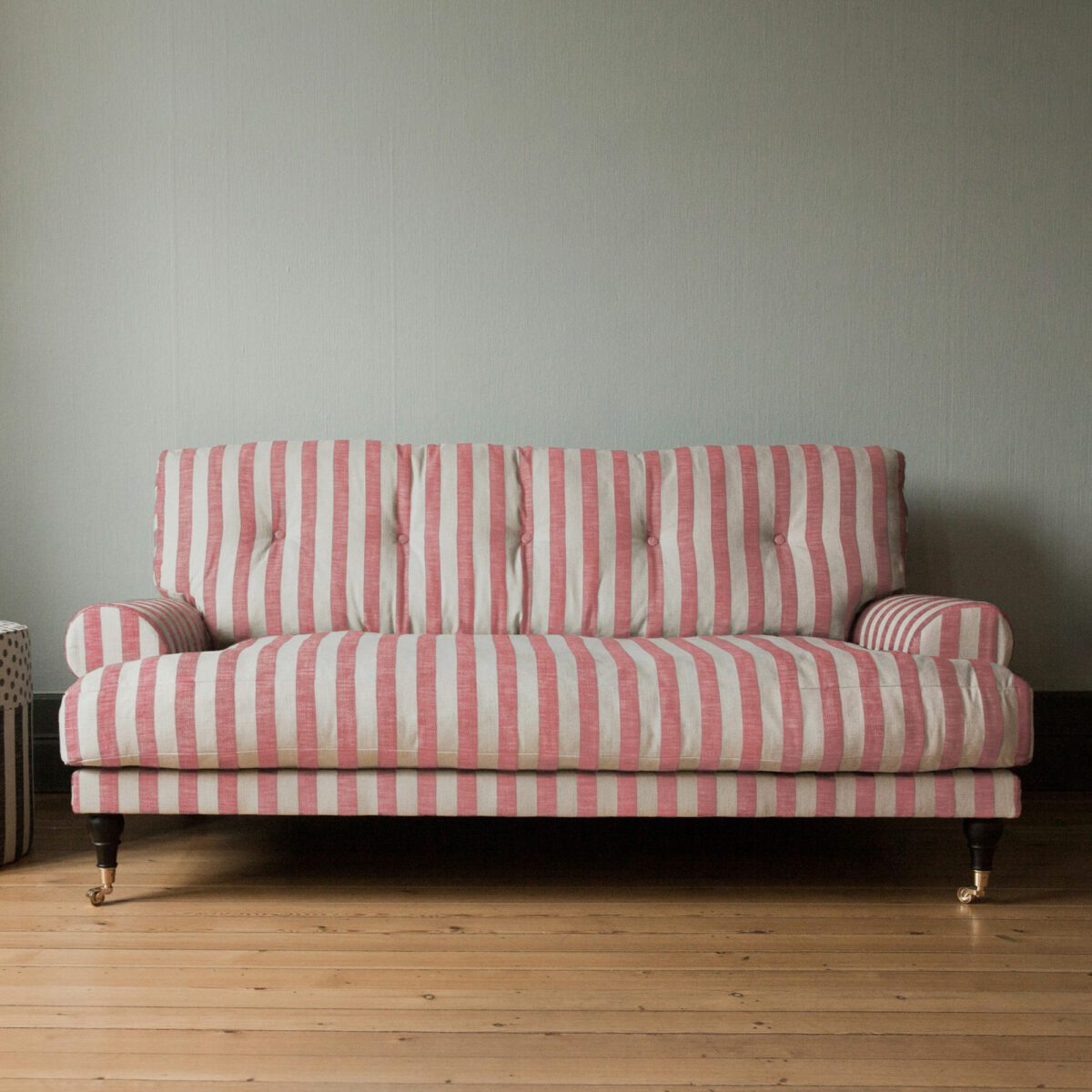 Blanca 3-Seat Sofa Stripe Coral