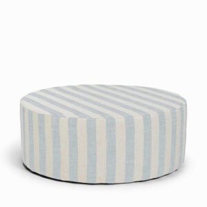 Ottoman in linen with stripes