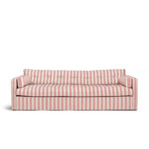 Sofa with coral red stripes from Melimeli