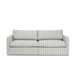 Lucie Grande 2-Seat Sofa Stripe Blue Linen